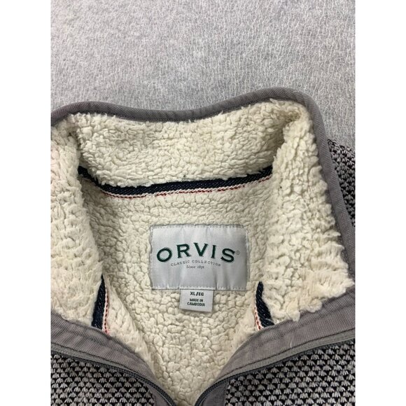 Orvis Lined heavy STOWE Quarter Zip Pullover Sweater (Men's XL) Gray‎ - Picture 4 of 13